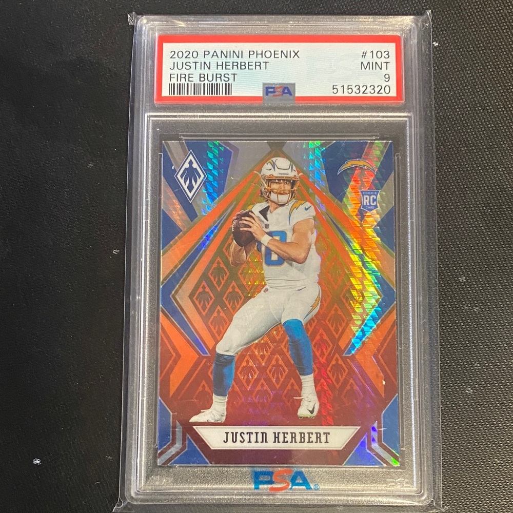 Justin Herbert Fire Burst Rookie Card